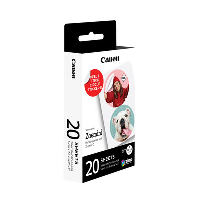 Canon ZP-2030-2C Zink Circle Sticker 3,3CM (20 Sheet) — image 1
