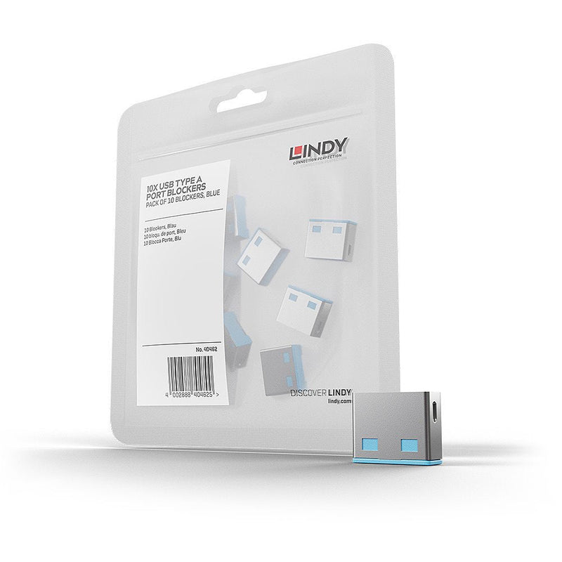 Lindy 40462 Bloqueador Port USB Type a Blue Acrilonitrilo Butadieno Estireno (abs) 10 Pieces