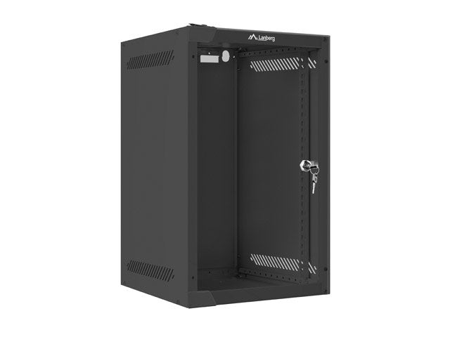 Lanberg Cabinet Rack 10 Assembly Wall 9U / 280X310 Autoarmas (paquete Flat With Door Glass Black