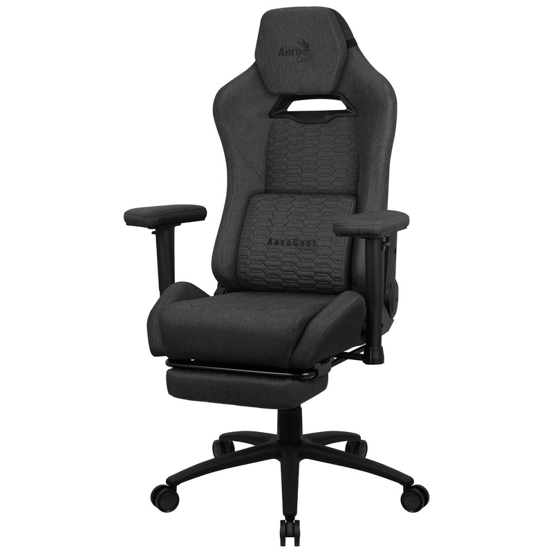 Aerocool Royalashbk Chair Gaming With Reposapiernas And Tecnología Aeroweave Black