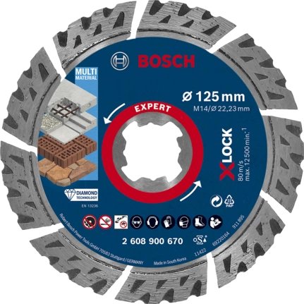 Drive Angle Grinder Expert X-lock Diamant-trennscheibe ''multimaterial'', Ø 125MM For Kleine Winkelschleifer