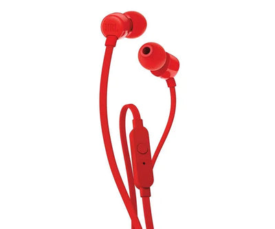 Jbl Headphones Intrauditivos T110 With Microphone Jack 3.5 Red — image 1
