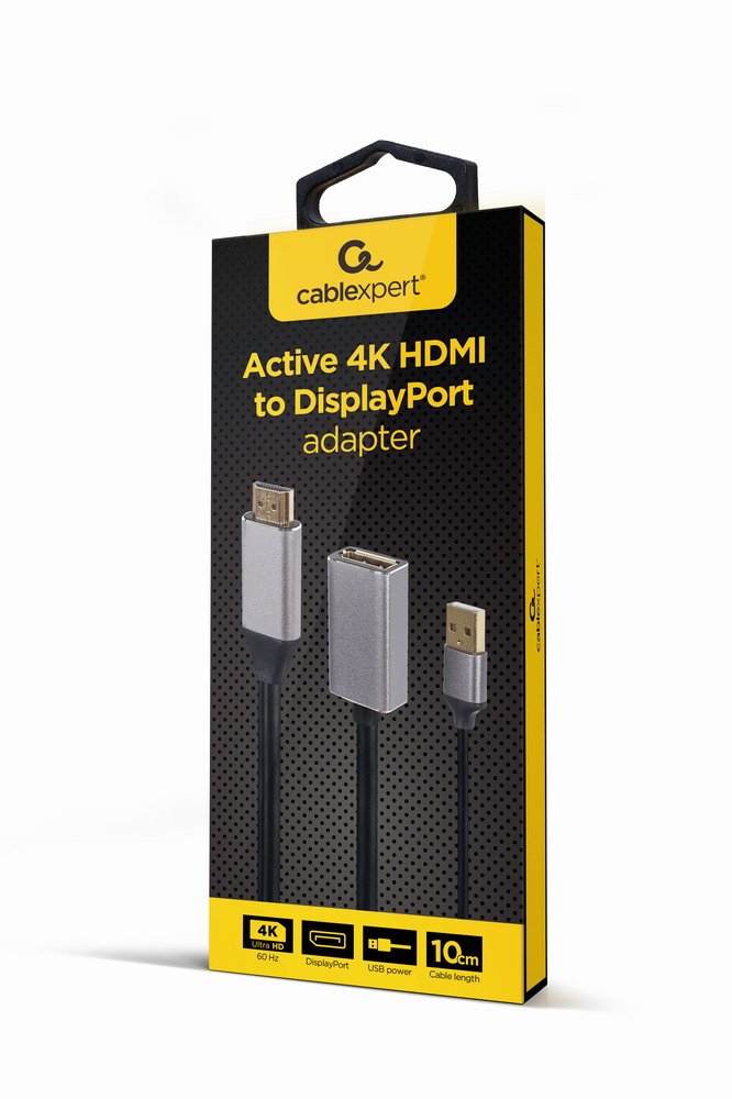Gembird Active 4K HDMI Male To DisplayPort Female Adapter Black