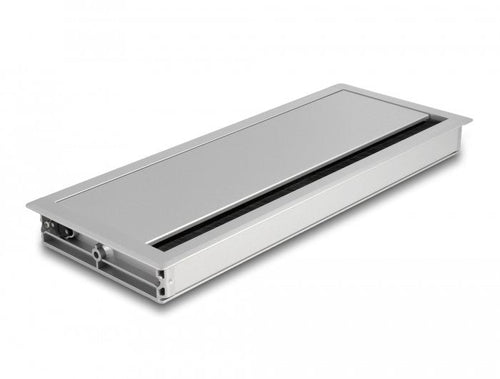 Delock Pasacables Assembly Empotrado Desk With Brush 300 X 120 X 28MM Silver — image 1
