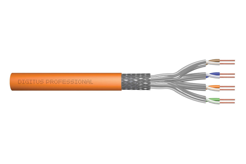 Digitus Network Cable 50M CAT.7, S-FTP (pimf) Lszh, 1200MHZ Awg 23/1, Orange