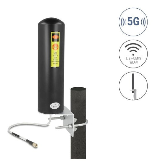 Delock 5G LTE Antenna Sma Connector Male 3 - 5 dBi Starr Omnidirektional Wall And Assembly Mástil Outdoor Blac — image 1