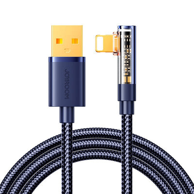 Joyroom Gaming Cable Lighning (angled) - USB (straight) Cable 2.4A, 480MB/S, 1.2M, Blue (S-UL012A6) — image 1