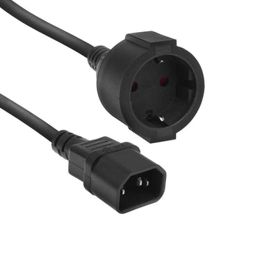Cable Extension C14 a Cee 7/3 Shucko Female 0,20M Black — image 1