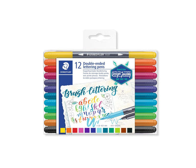 Staedtler Marker Double Punta Fina/Pincel Lettering Surtidos Case 12 — image 1