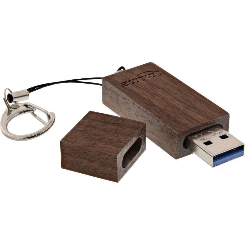 Inline Unidad Flash USB 3.0 128GB, Madera Nogal, Con Keyring