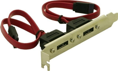 Delock Cable Slot Bracket 2X Int. SATA To 2XESATA — image 1