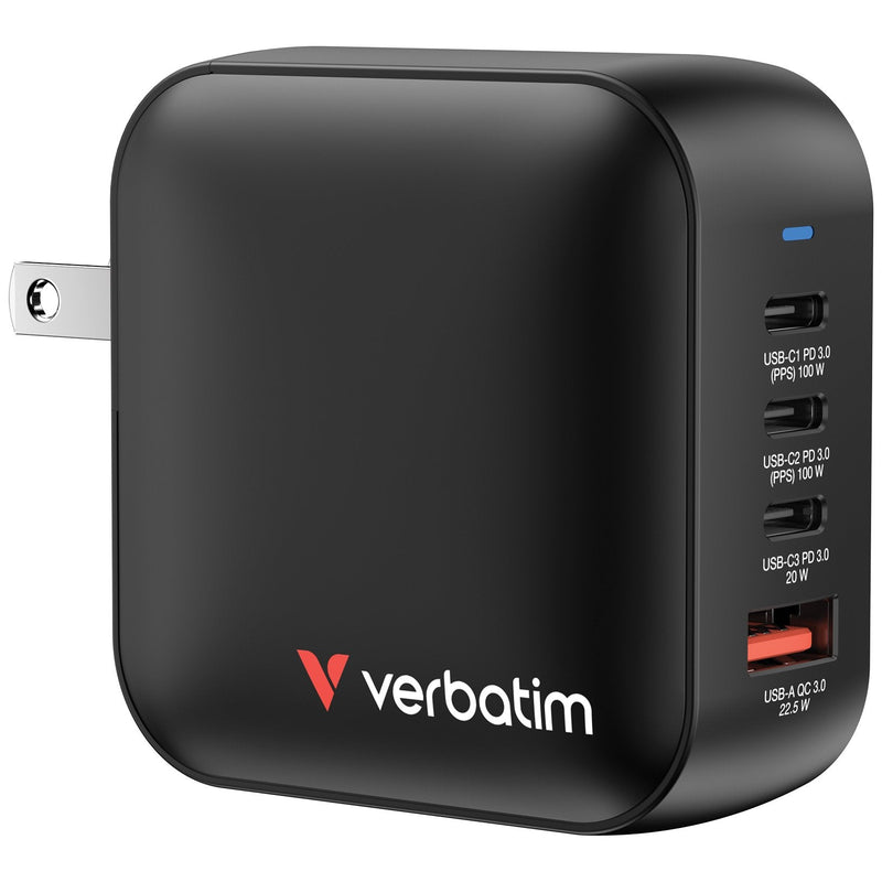 Verbatim Charger Mini GaN Wall Charger 3x USB Type-c 1x USB 100W