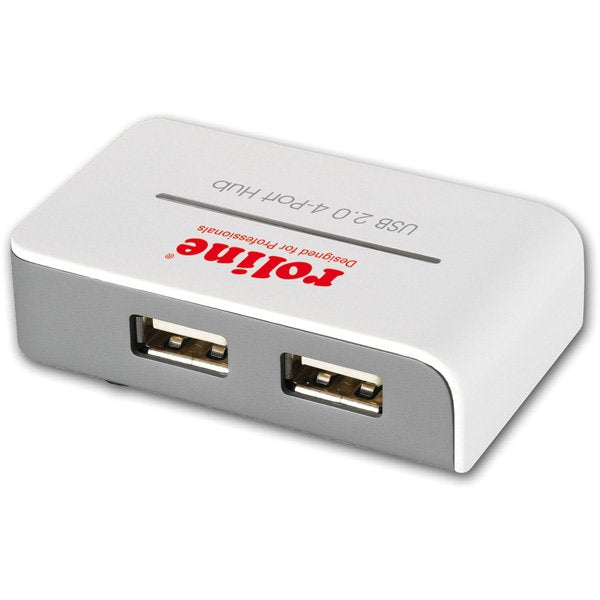 Roline USB 2.0 Hub Black And White 4 Ports, With Power Supply