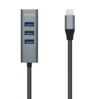 Aisens Hub USB 3.1 Usb-c, USB-C/M-4XTIPO a/H, Grey 15CM — image 1