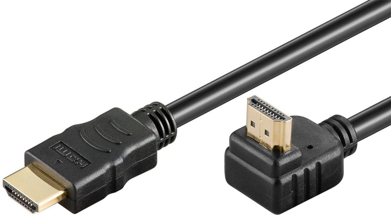 Goobay HDMI Cable 90° High Speed With Ethernet Black 2 Metres 61296