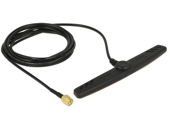 Delock Gsm Umts LTE Antenna Sma Connector Male 2.5 dBi 2M RG-174 Omnidirektional Assembly Adhesive