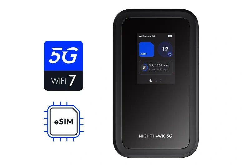 NETGEAR Nighthawk M7 - Laptop Hotspot - 5G - 3.6Gbps - Wi-Fi 5, Wi-Fi 6, Wi-Fi 7
