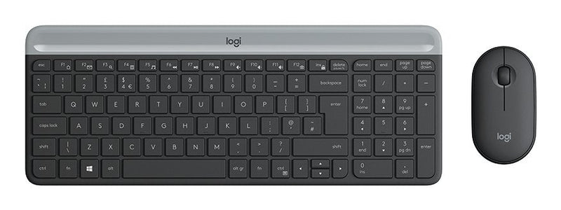 Logitech Slim Wireless Combo MK470 Set Of Keyboard And Wireless Mouse 2.4GHZ QWERTY Italian Graphite