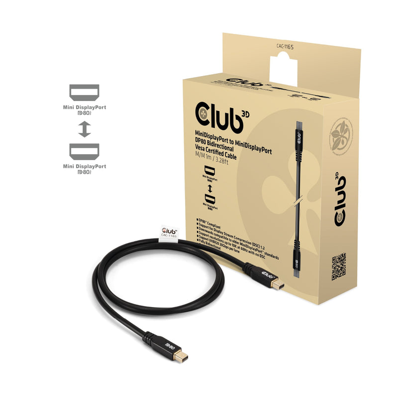 CLUB3D Cable Minidp 2.1 - Minidp 2.1 1M 10K60HZ M Retail