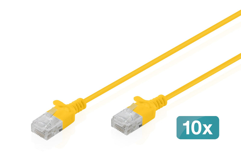 CAT.6 U-UTP Slim Network Cable, 5M, Yellow 10 Pcs
