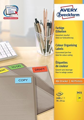 Avery Zweckform Labels 3451 Yellow 70,0 X 37,0MM