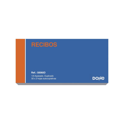 Dohe Talonario Receipts - Tercio Apaisado - 50X2 Hojas Autocopiativas - Duplicado — image 1