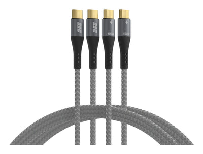 Efb USB-C Cableset 100W PD 3.0 5A E-marker Chip 2X1M Grey — image 1