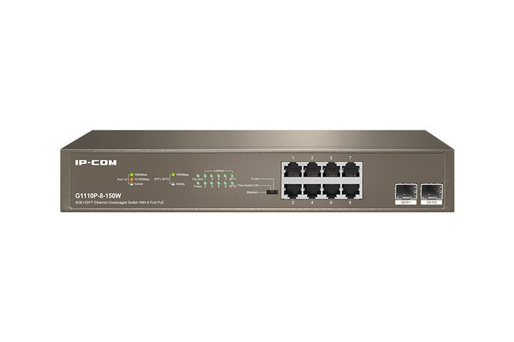 Switch Ip-com 8P Gigabit + 2SFP G1110P PoE G1110P-8-150W