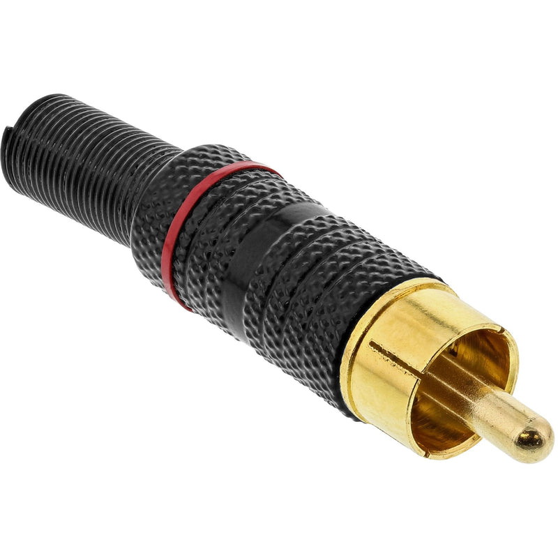 Inline Connector Male Metal Rca Soldar, Black Ring Red Cable 6MM