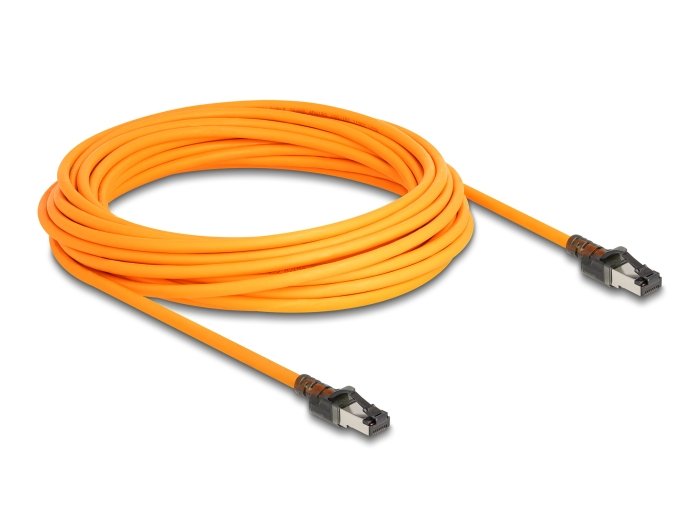 Delock 80418 Network Cable RJ45 Con Función Buscador Port USB Tipo-c™ Auto Tracing CAT.6A S/FTP 10M Naranja
