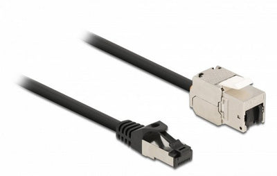 Delock Cable RJ45 Connector Male a Keystone Módulo RJ45 Connector Female CAT.6A 1M Black — image 1