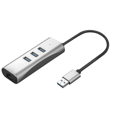 Value USB 3.2 Gen 1A Gigabit Ethernet Convertidor + 3-PORT USB Hub — image 1