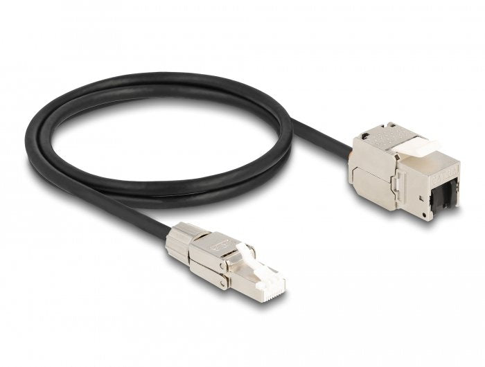 Delock Cable RJ45 Connector Male Montable Campo a Keystone Módulo RJ45 Connector Female CAT.6A 1M