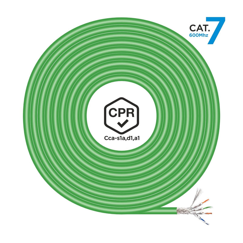 Aisens Bobina Cable RJ45 Lszh Cpr Cca CAT.7 600MHZ S/FTP AWG23 - 500M - Verde