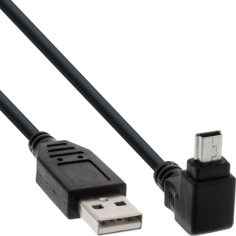 Inline USB Type a Male a Mini 5 Pines Male Ángulo 90° Black 1,5M