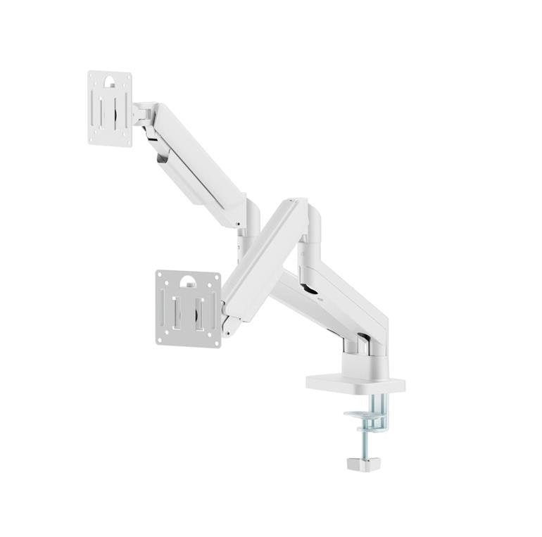 Gembird Arm Double Adjustable Monitor Assembly Desk 17-32, White
