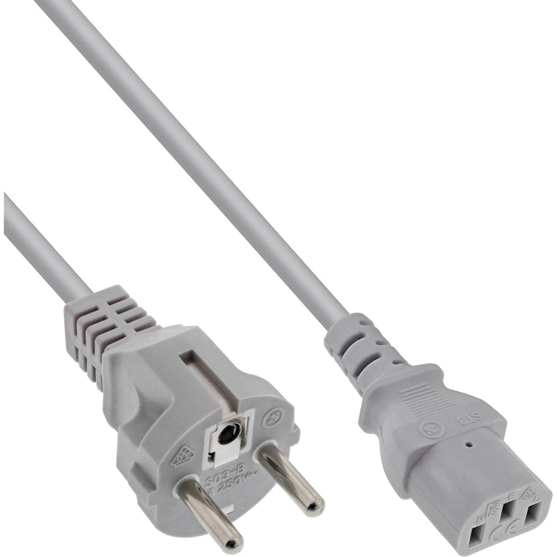 Inline Cable Power , Type F Recto a Connector Iec, 5,0M, Grey
