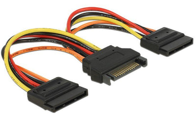 Delock Cable Power SATA 2X To SATA 15PIN M/W 15CM — image 1