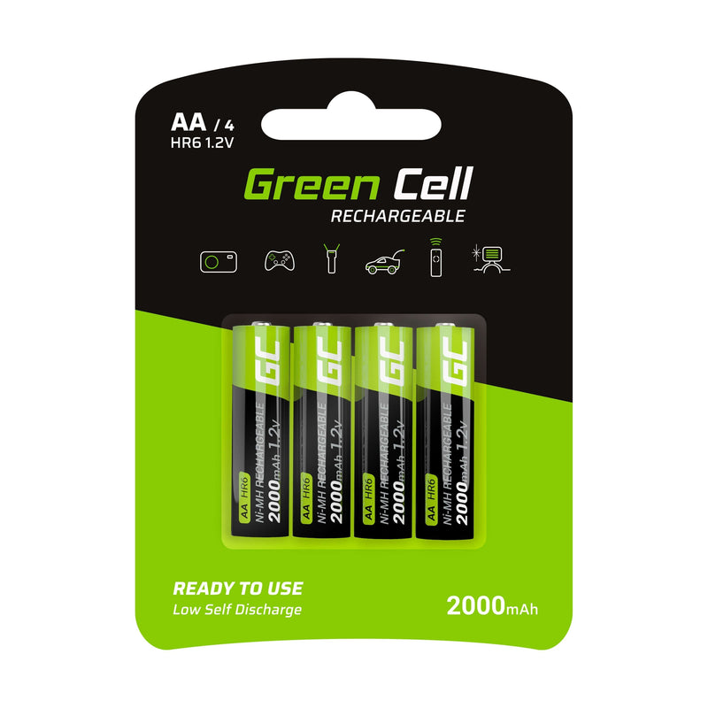 Batteries Recargables Greencell Aa 2000MAH (4 Pcs)