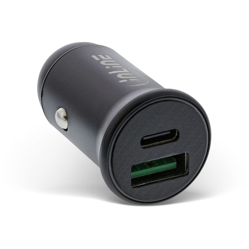 Inline Car Charger USB , USB-A + USB Type-c, Black