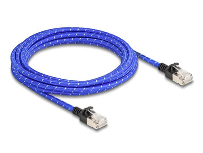Delock 80379 RJ45 Network Cable Trenzado CAT.6A U/FTP Slim 3M Blue — image 1