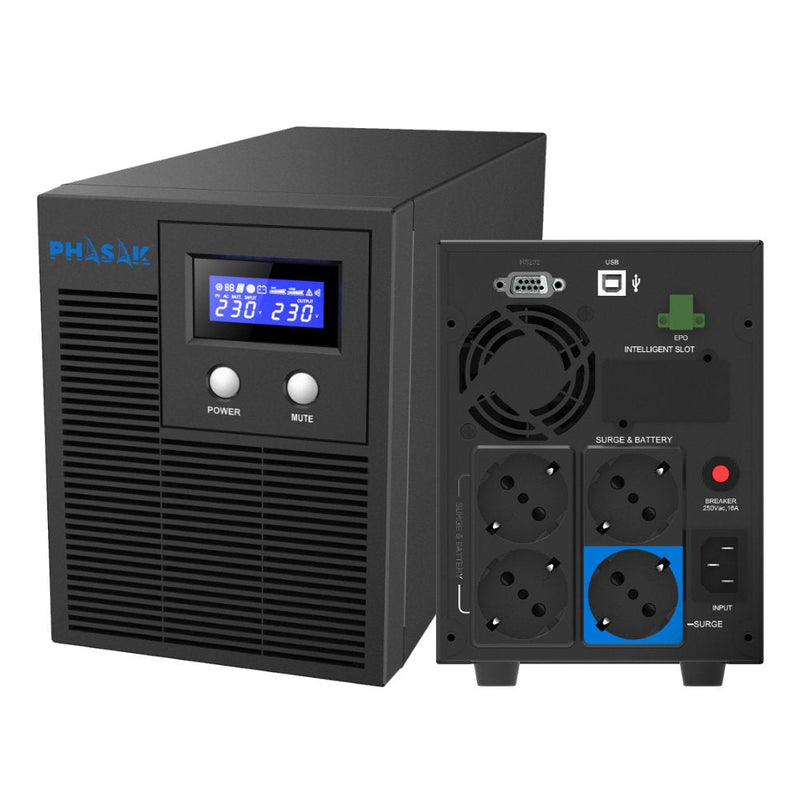 Phasak UPS Line Interactive Protekt 2160VA 2160VA-1400W 4 Salidas Formato Tower