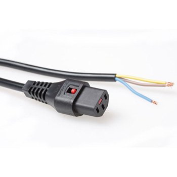 Powercord C13 IEC Lock - Open End Black 4M, PC1026 — image 1