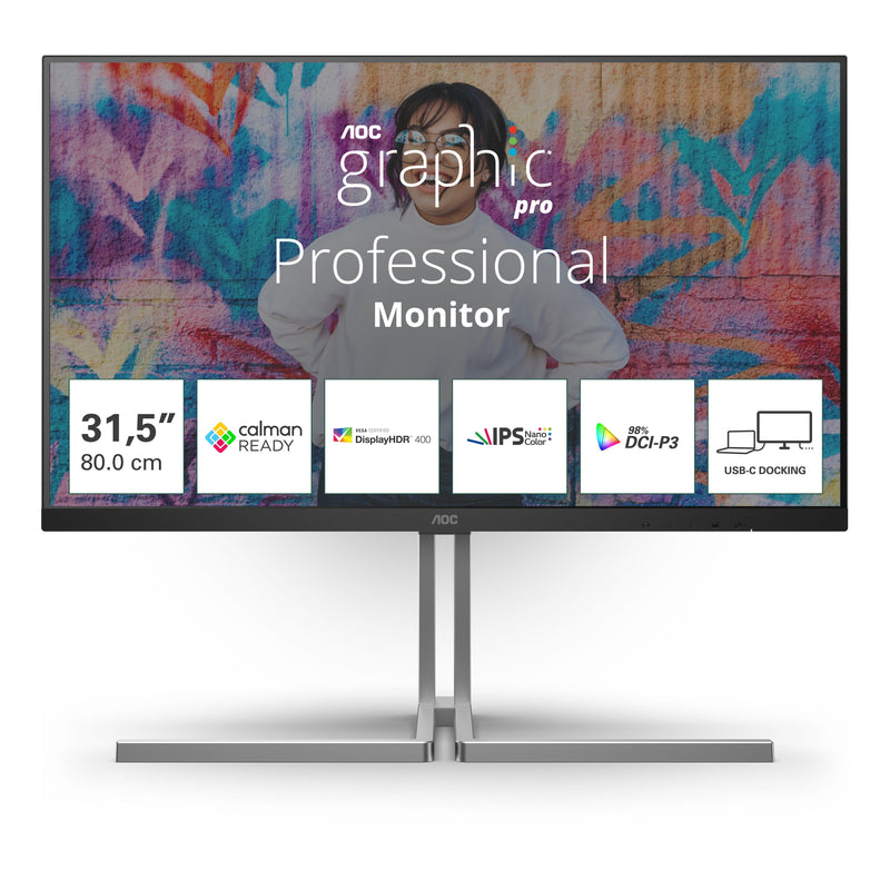 AOC Monitor 32 U32U3CV LED Negro