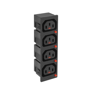 C13 IEC Lock Net Entree (4X Outlet) - Black PA135015BK4 — image 1