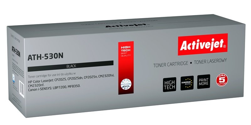 Activejet Toner ATH-530N (reemplazo HP 304A CC530A Canon CRG-718B - Supreme - 3800 Páginas - Black