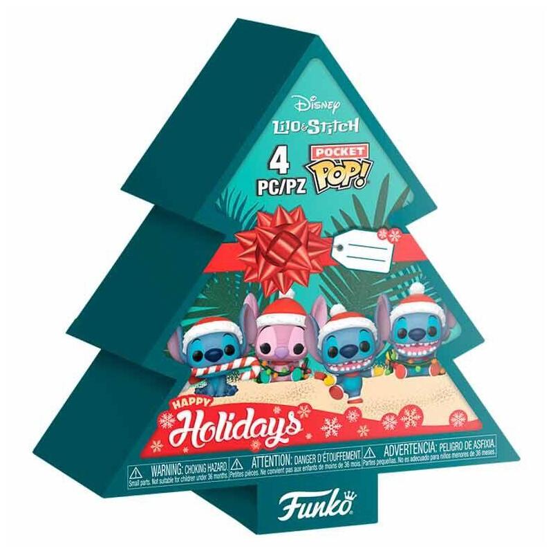 Tree Christmas With 4 Figuras Pocket Pop Disney Stitch