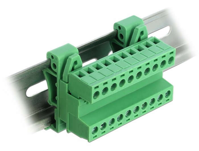 Delock Terminalblock Set Rieles Din 10 Pines With Paso 5,08MM Ángulo