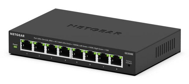 NETGEAR GS308E Gestionado L2/L3 Gigabit Ethernet (10/100/1000) Black