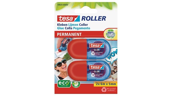 Tesa Mini Rodillo Adhesive 6M 5MM Permanente Ecologo 2PCS.